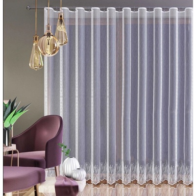 Hotová záclona alebo balkónový komplet, Nela, biela 200 x 250 cm dvere