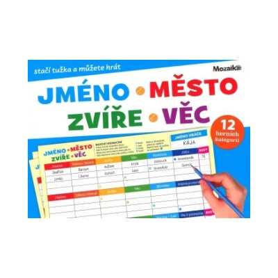 Mozaika Trhací blok Jméno, město, zvíře, věc