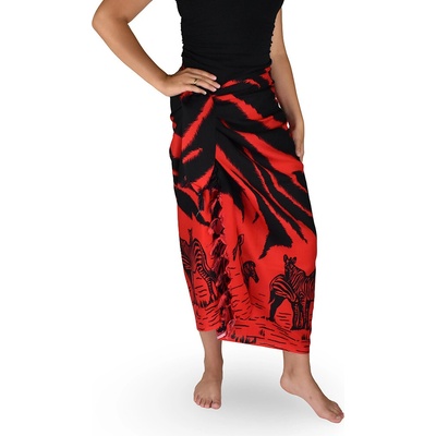Thajsko Sarong Pareo BUN zebra červená