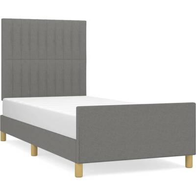 vidaXL 3125180 Rám postele s čelem tmavě šedý textil