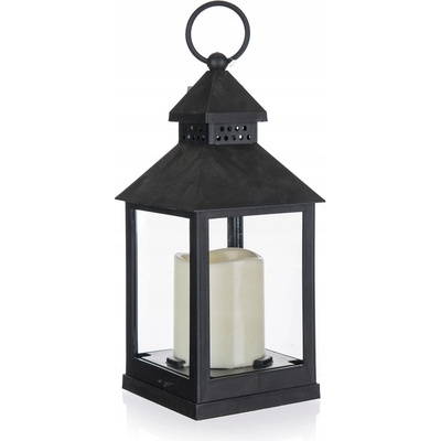 HOME DECOR Lucerna plastová s LED svíčkou 10 x 10 x 23 cm
