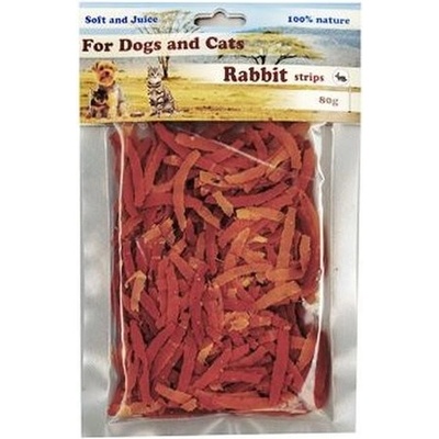 For Dogs and Cats Pochutka králičím prúžky mini 80 g