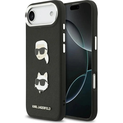 KARL LAGERFELD Кейс за iPhone Air с емблематични глави Karl Lagerfeld FW Grained Karl & Choupette и лого - черен (3666339494667)