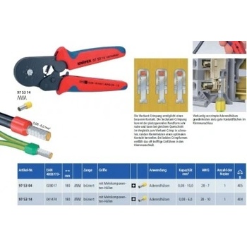 Krimpovací kleště na lisování dutinek KNIPEX 975304 975304