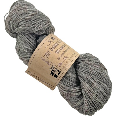 MMboutique 100% Shetlandská ovčí vlna na barvení 2ply 400 m, odstín šedý