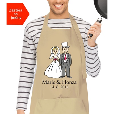 Kariban Kuchařská zástěra Mistr vařečky Béžová