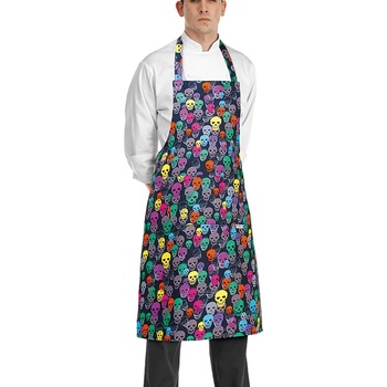Egochef Готварска престилка с цветен принт черепи от Его Шеф (6103 135А)