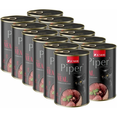 Piper Cat Junior s teľacím mäsom 12 x 400 g
