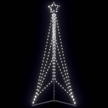 vidaXL LED коледна елха 483 светодиода студено бяло 240 см (4016413)