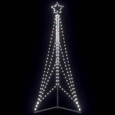 vidaXL LED коледна елха 483 светодиода студено бяло 240 см (4016413)