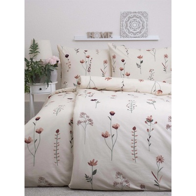 MKLozkoviny.sk bavlna obliečky Renforcé Vlčie maky bežové 140 x 200 70x90