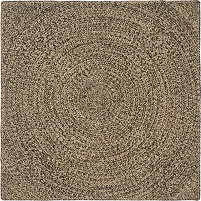 vidaXL Килим за площ Естествено и черно 160 x 160 cm юта (42010627)