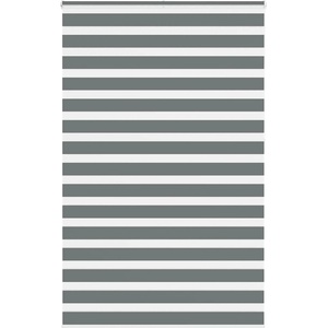 vidaXL Зебра щора, тъмносива, 145x230 см, ширина на плата 140, 9 см, полиестер (4014192)
