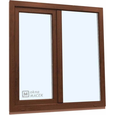 KNIPPING Plastové okno - 70 AD, 1200x1500 mm, FIX/OS, ořech Barva, imitace: ořech/bílá (jednostranně)