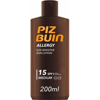 Piz Buin Allergy vodeodolný opaľovací krém pre citlivú pokožku SPF15 200 ml