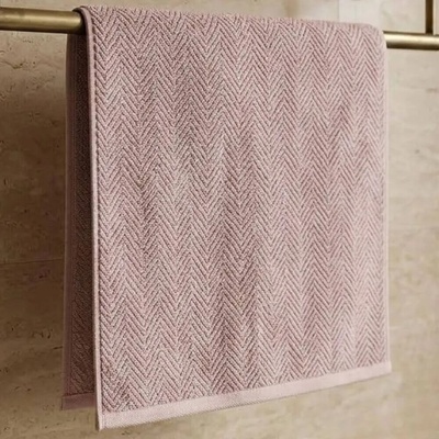 Knitva osuška rybí kost 70 x 140 cm starorůžová