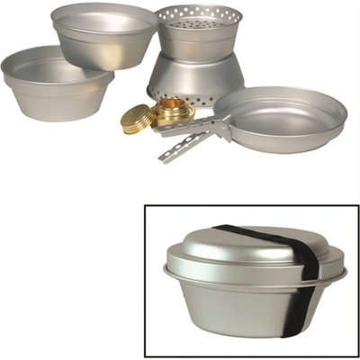Mil-Tec Алуминиев комплект за готвене от 3 части с готварска печка на алкохол (14660000)