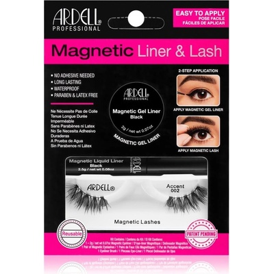 Ardell Magnetic Black magnetická gélová linka 2,5 g + Accent 002 mihalnice pre aplikáciu na magnetickú linku 1 ks