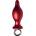 X Fun Алуминиев анален Butt Plug с халка "RED MOON" 9 см Размер - М