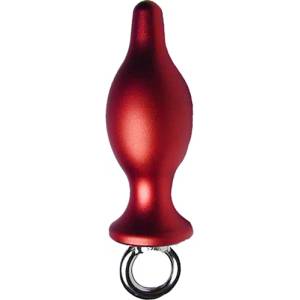 X Fun Алуминиев анален Butt Plug с халка "RED MOON" 9 см Размер - М