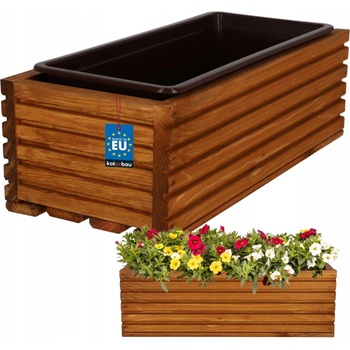Kotarbau Hnědý dřevěný Květináč 44 x 20 x 14 cm