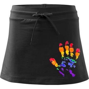 LGBT hand print športová sukne two in one čierna