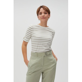 Moodo Маслиненозелена райета блуза с кръгло деколте Moodo Moodo | Zelen | ЖЕНИ | 44