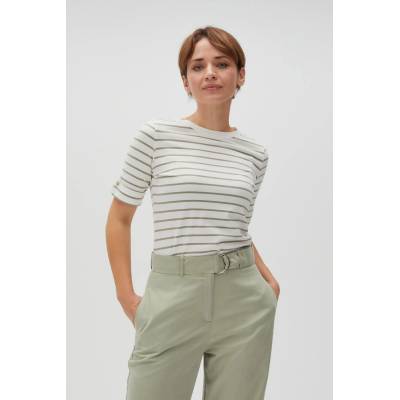 Moodo Маслиненозелена райета блуза с кръгло деколте Moodo Moodo | Zelen | ЖЕНИ | 44