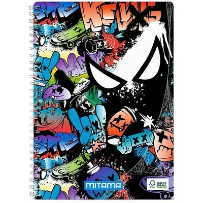 MITAMA Spirálový sešit Fantasy colours A4 čtverečkovaný skate