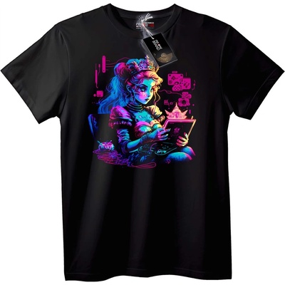 NOONEBRAND Тениска Gaming Queen в неонови цветове - XL, White