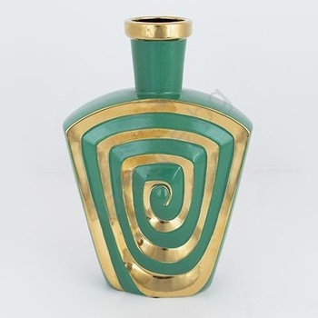 Eurolamp Керамична ваза 30x20, 2 см зелен/златист (EU0624)