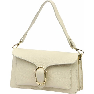 Luka dámska kožená crossbody kabelka béžová na rameno 26-126 DOLLARO