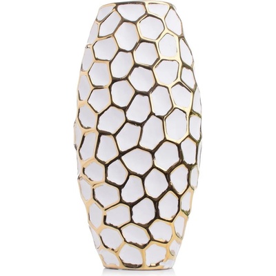 VÁZA BIELY VZOR PORCELÁN 15*8.5*30.7CM