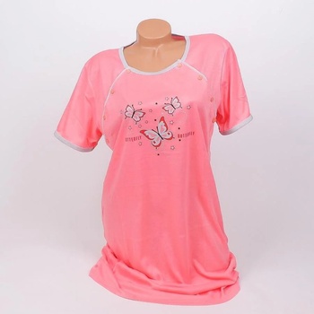 Image 1 of Нощница за кърмачки в коралово с пеперуди и сив кант