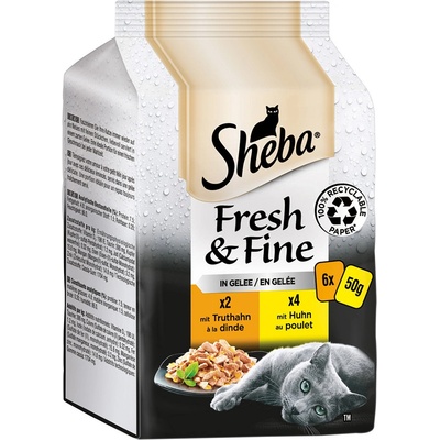 Sheba Fresh & Fine morčacie a kuracie v želé 12 x 50 g
