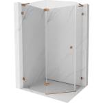Mexen Lunar L петоъгълна душ кабина лява 100 x 80 см, прозрачна, розово злато - 831L-100L-080P-60-00-L (831L-100L-080P-60-00-L)