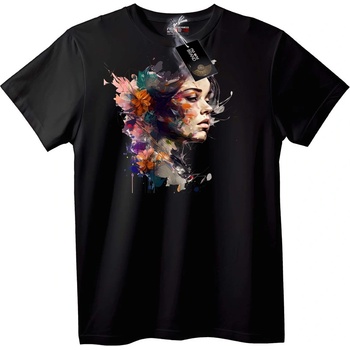 NOONEBRAND Тениска Флорално Абстрактно Изкуство - S, Black