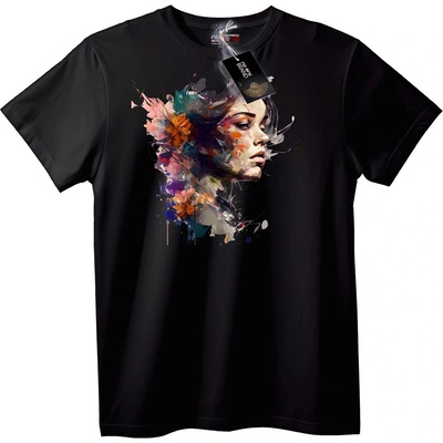 NOONEBRAND Тениска Флорално Абстрактно Изкуство - S, Black