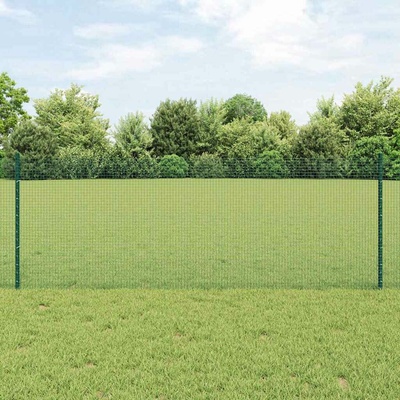 vidaXL Svařovaná drátěná plotovina s tyčkami 25 x 0,8 m Zelená