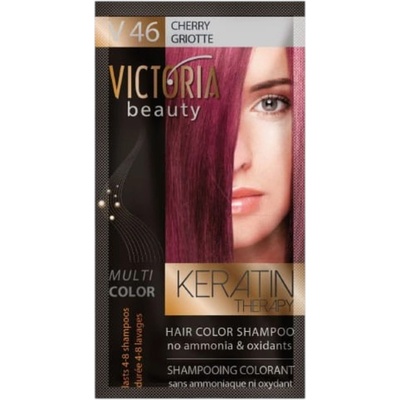 Victoria Beauty Оцветяващ шампоан с кератин - Череша (v46), 4-8 измивания