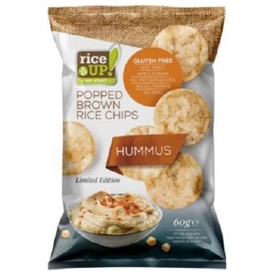 RICE UP Ryžové chipsy z hnedej ryže hummus 60 g
