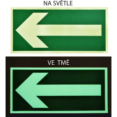 RAFO Svítící samolepka Šipka, 21 x 10 cm Varianta: zelená