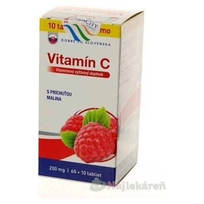 Dobré z SK Vitamín C 200 mg príchuť MALINA 60+10 tabliet zadarmo