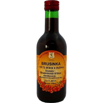 Cvrček Brusinková šťáva 100% 250 ml