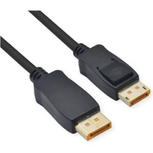 Roline Кабел DisplayPort 2.1 DP - DP, 10k60Hz, HDR, 54Gbit/s, UHBR13.5, M/M, 3m, черен 11.04. 6023-10 (11.04.6023-10)
