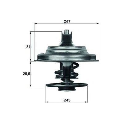 Termostat, chladivo MAHLE TX 23 71D
