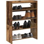 vidaXL Етажерка за обувки, старо дърво, 60x25x81 см, инженерно дърво (859885)