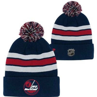 Outerstuff Dětská zimní čepice Winnipeg Jets NHL Cuffed Beanie With Pom