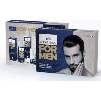 Regina for Men pleťový krém 24h 50 ml + sprchový gél 200 ml + Original jelení loj 13 g darčeková sada