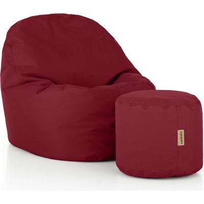 SakyPaky Sedací vak Klííídek s taburetem červená